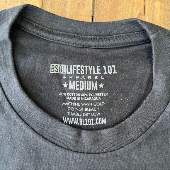 Baseball Lifestyle 101 Chalkboard Short Sleeve Tee Men’s Medium Teen Black New - Picture 3 of 6